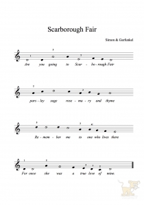 Bladmuziek/sheet music Scarborough Fair - Simon & Garfunkel